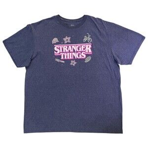 Stranger Things Netflix Shirt Adult XXL 2XL Blue Graphic Tee